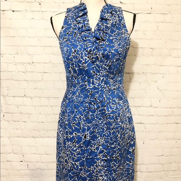 Taylor Ruffled Neck Sheath Dress - Picture 4 of 5